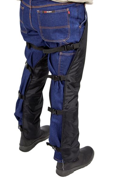 Chainsaw Chaps - Black Nylon/ Webbing Straps. Size L CSCWN106L