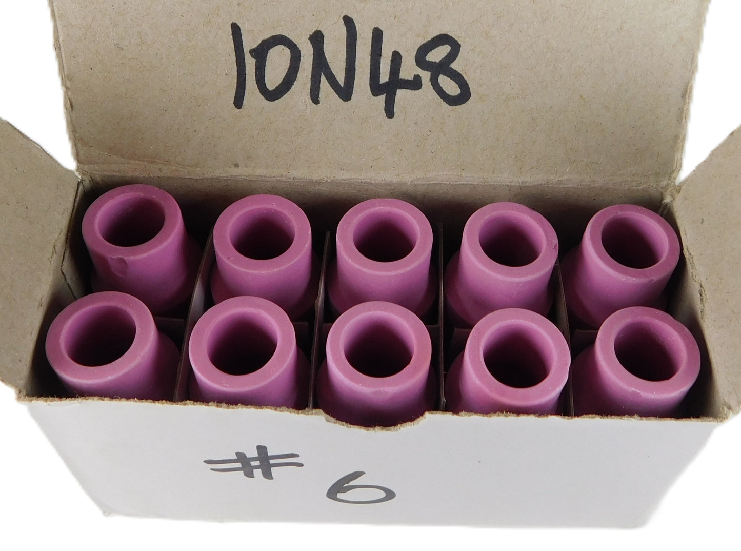 #6 TIG Gas Cups WP-17.18.26 10N48 Alumina Ceramic Cups-Nozzles 10Pc