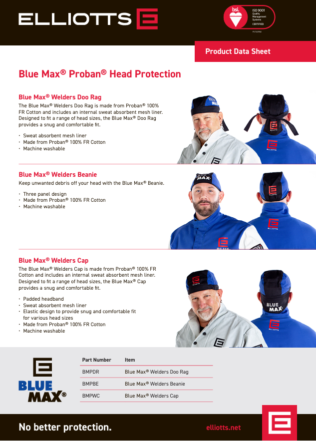 Blue Max® Proban® Welders Cap BMPWC