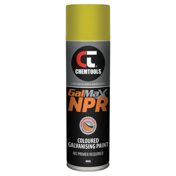 Galvanizing Paint Safety Yellow GalMax™ NPR 400g Aerosol 12 Cans CT-CYSG-400