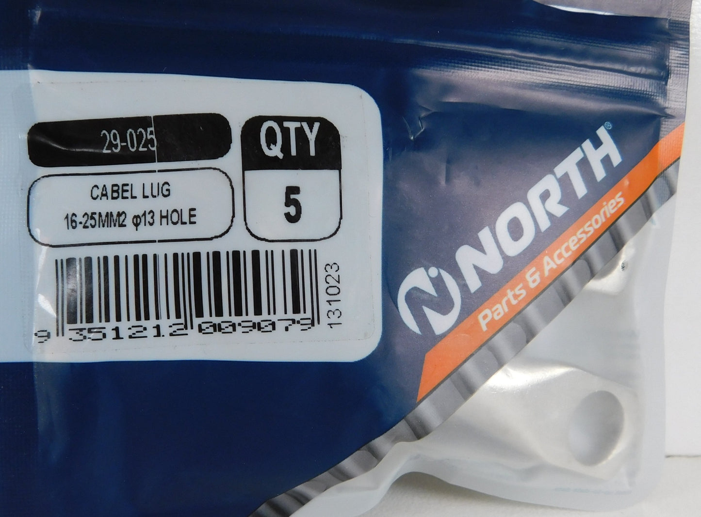 Cable Lugs NORTH 16-25mm2 x 13mm hole 29-025 5Pcs