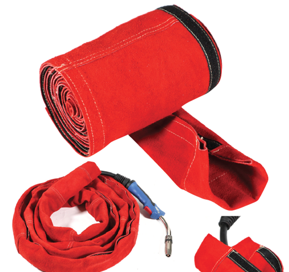 Cable Cover 8.0mtr 200mm RED Grain Leather CCBR80200