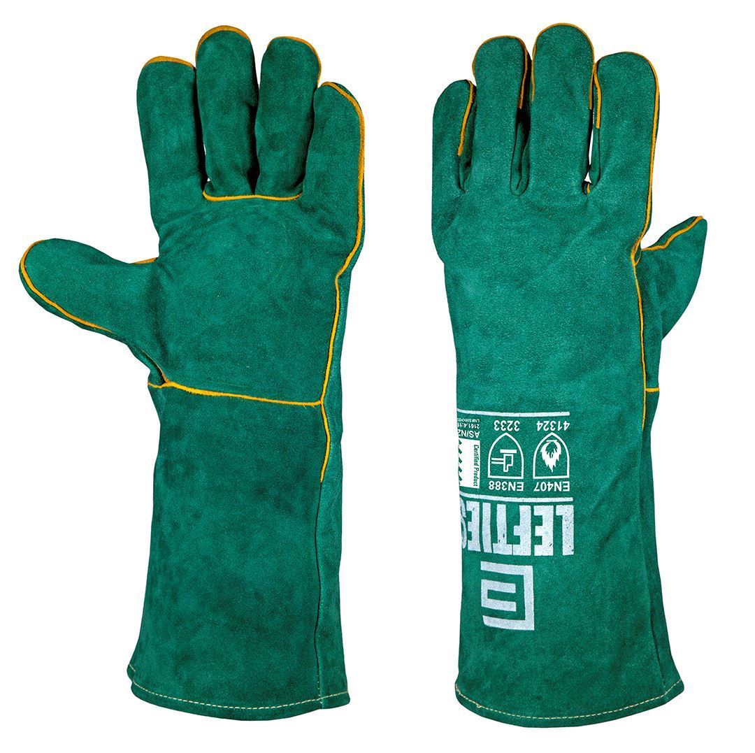 Welding Gloves Left-Handed GREEN Large 3Pairs
