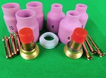 STUBBY Gas Lens Kit Suits WP-17/18/26 Alumina Ceramic Cups-Nozzles 15Pcs