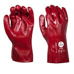10Pr ChemVex Red PVC Gauntlet 27cm Long Size #10 XL ELG710110