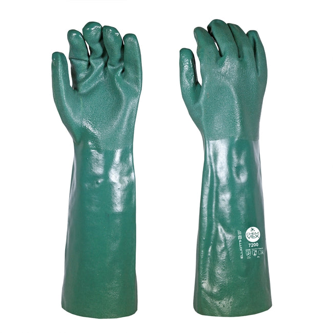 ChemVex GREEN PVC Gauntlet 45cm Long Size 10/XL 10Pr