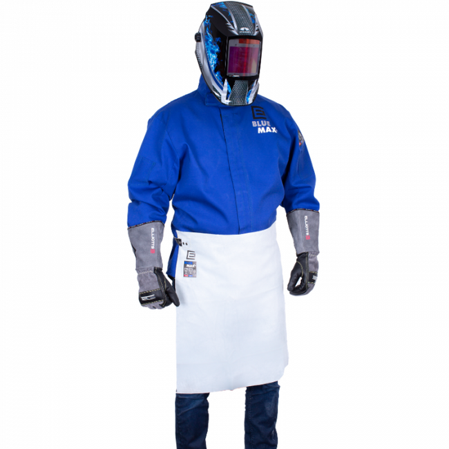 A4 Apron 609mm x 609mm Chrome Leather Blue Max