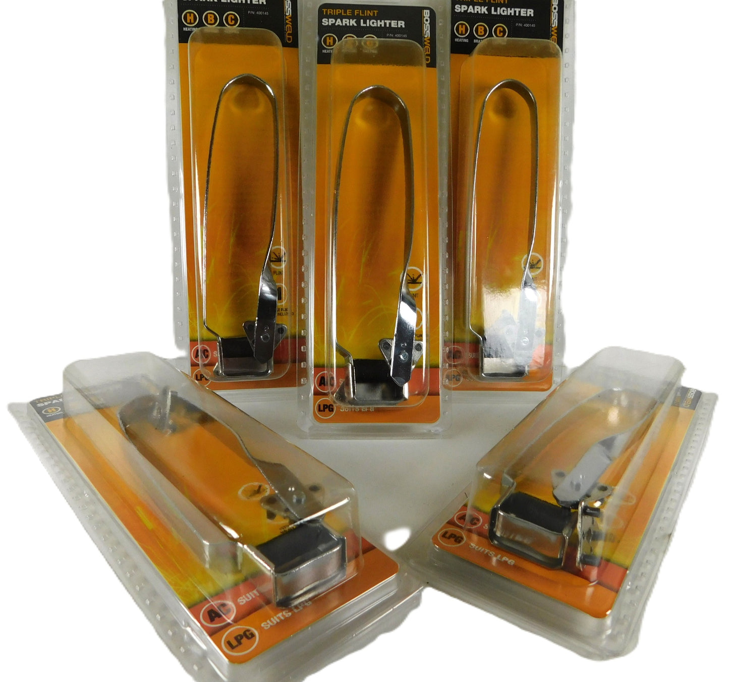 SPARK LIGHTER/Gas Spark Lighters THREE FLINT 400145 5Pcs