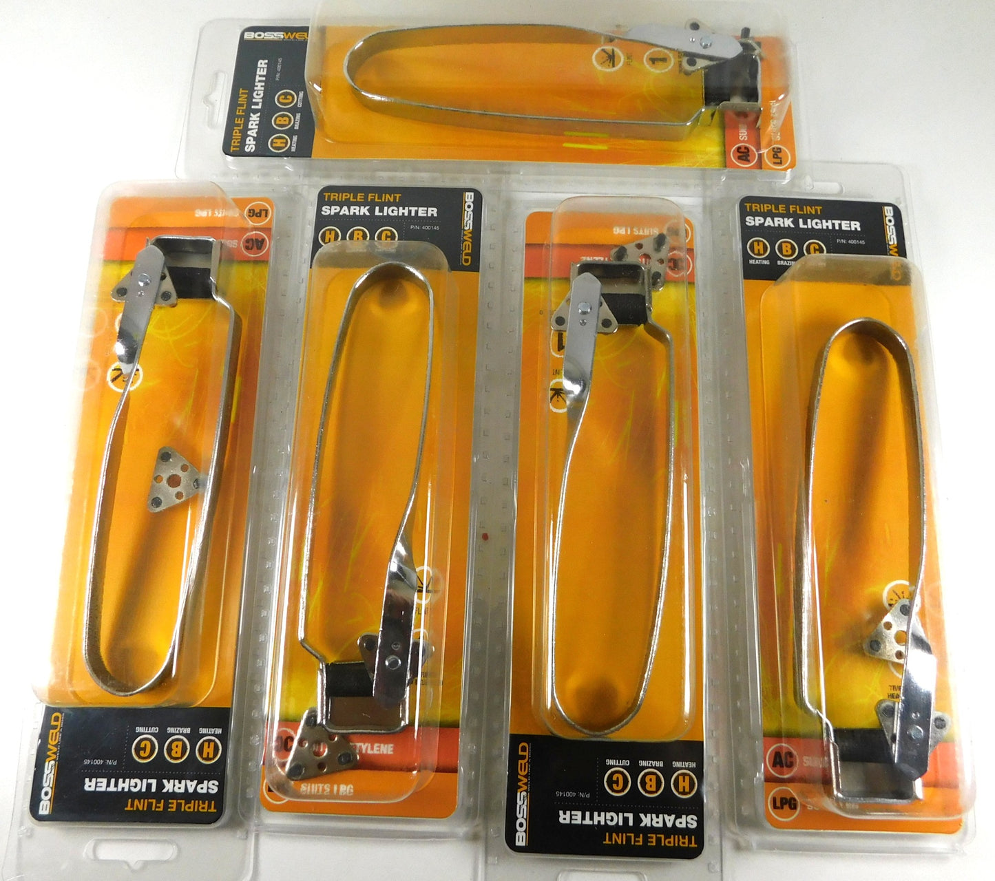 SPARK LIGHTER/Gas Spark Lighters THREE FLINT 400145 5Pcs