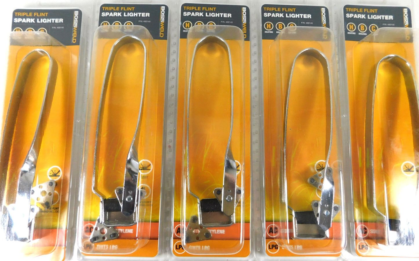 SPARK LIGHTER/Gas Spark Lighters THREE FLINT 400145 5Pcs