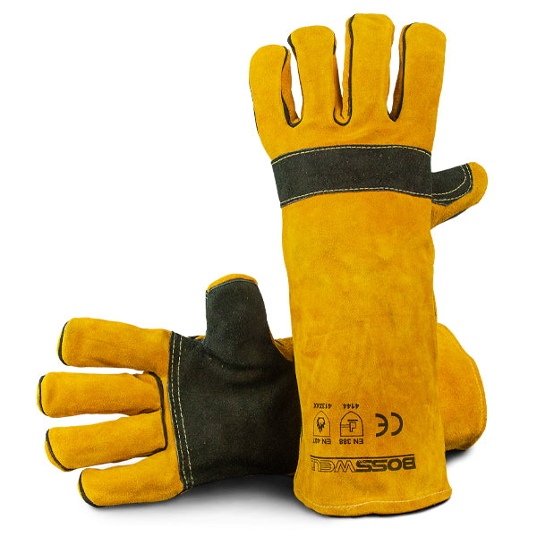 Welding Gloves Bossweld Yellow Kevlar Stitched Large 12Pair 700008