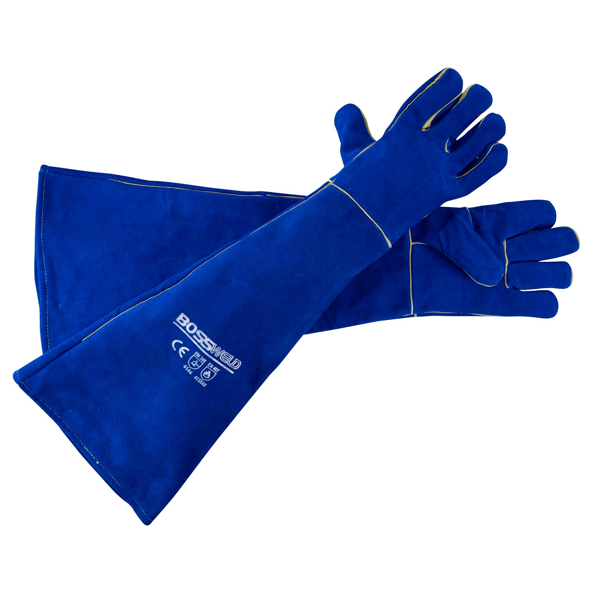 15-Inch Leather Welding Gloves – Heat-Resistant Blacksmith Gloves For Wood Stove, Welding & Pruning