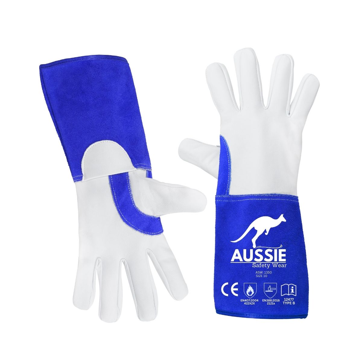 Tig Welding Gloves Premium split cowhide leather ASW1350 Large