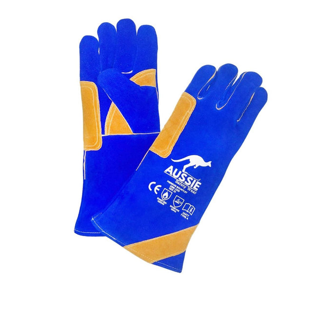 LARGE AUSSIE Welding Gloves Premium Leather ASW1325 Large