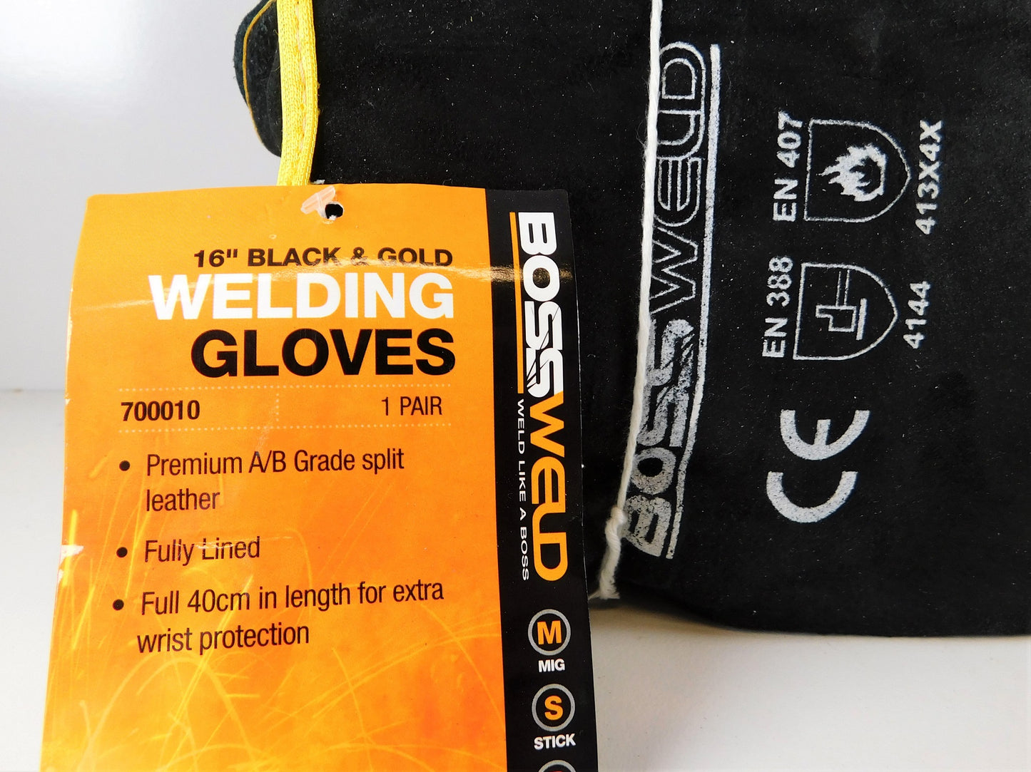12Pairs Welding Gloves Heat-Resistant Safety Gloves 16" 700010 Large