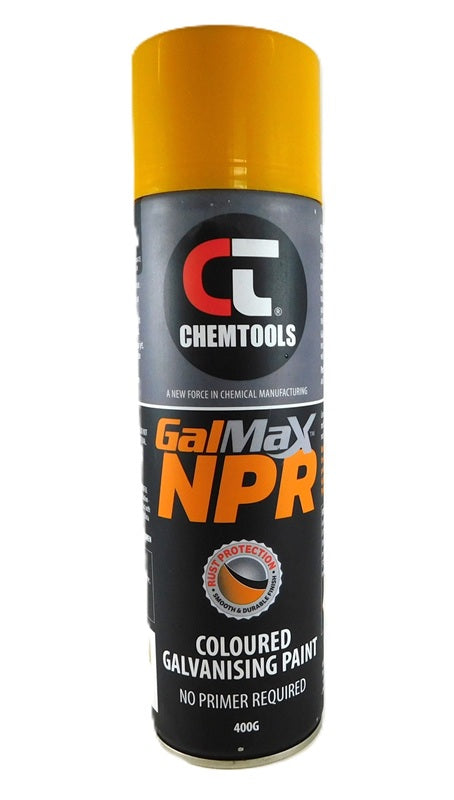 Galvanizing Paint YELLOW GalMax™ NPR 400g Aerosol 12 Cans CT-CYSG-400