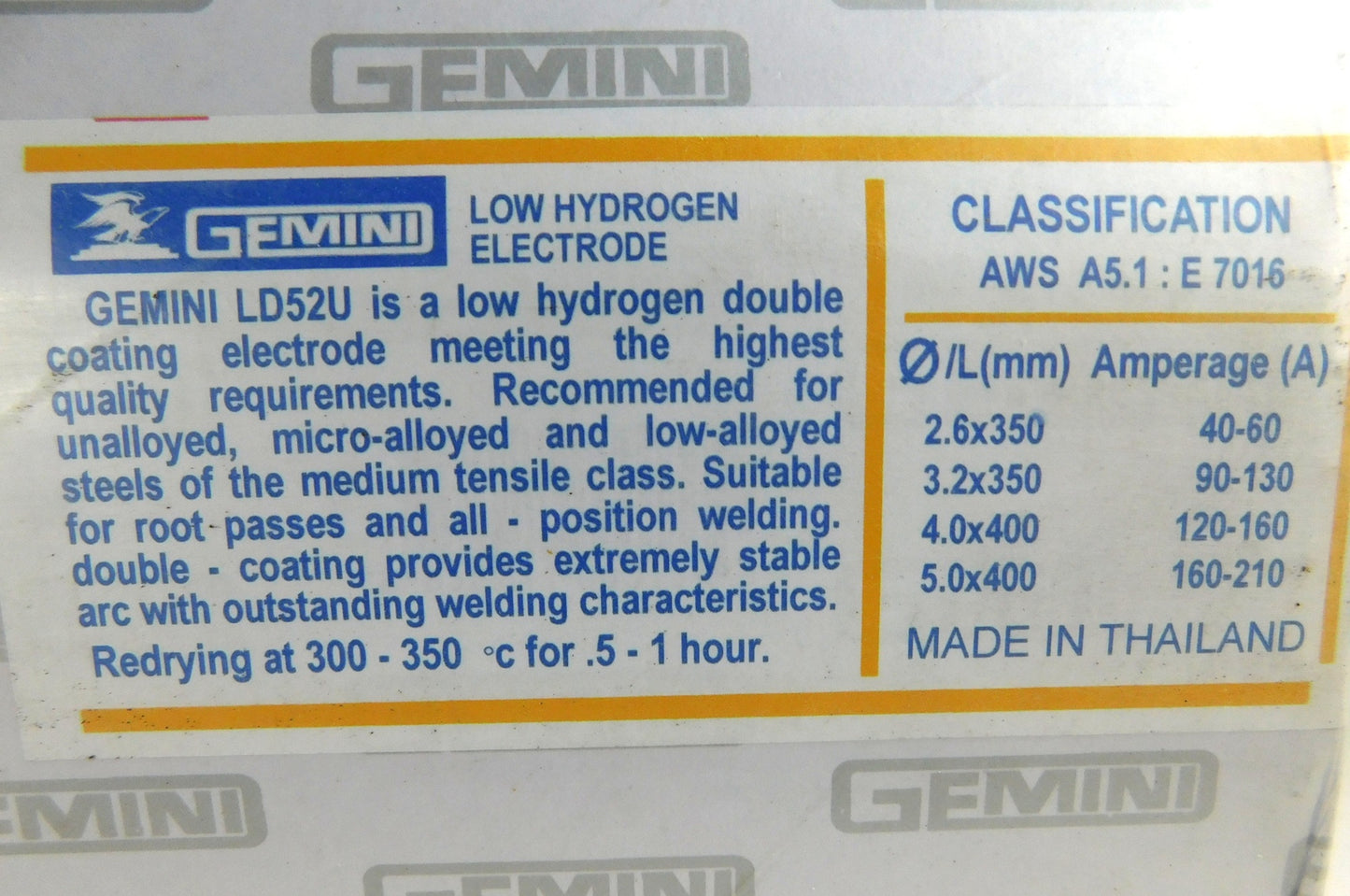 4.0mm 5.0Kg LD52U E7016 Low Hydrogen Welding Rods 100037