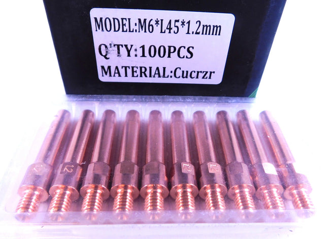 1.2mm OTC Hi Temp MIG Tips 45.0 100Pcs CUCRZR
