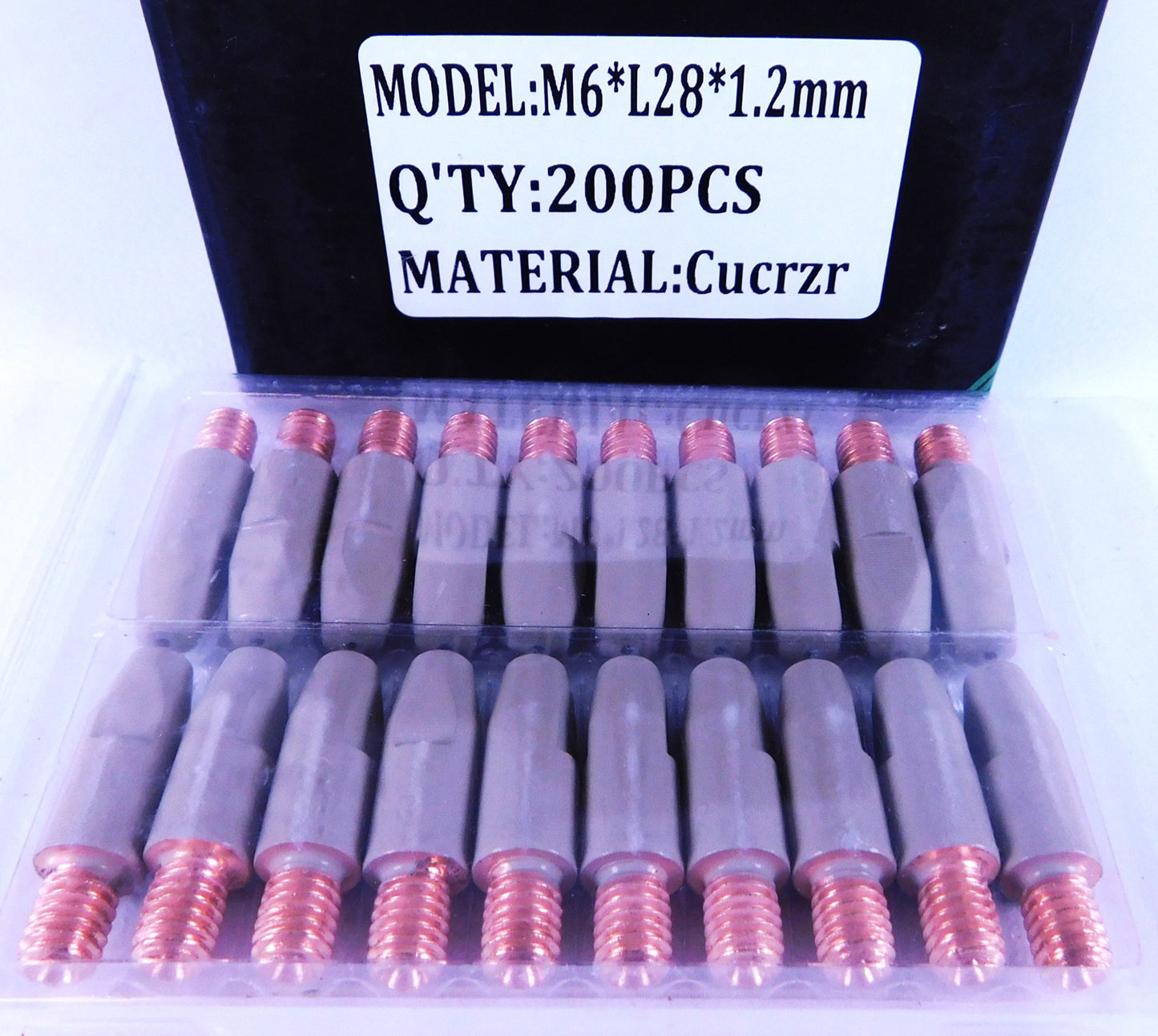 1.2mm M6x8 Binzel Style Ceramic Coated MIG Tips 200Pcs CUCRZR