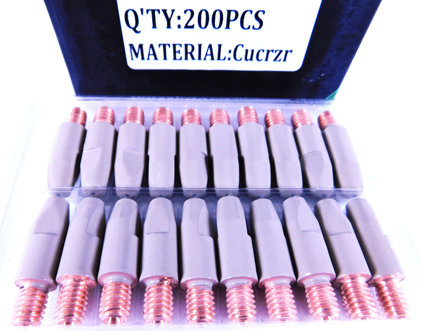 1.2mm M6x8 Binzel Style Ceramic Coated MIG Tips 200Pcs CUCRZR
