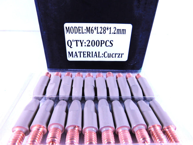 1.2mm M6x8 Binzel Style Ceramic Coated MIG Tips 200Pcs CUCRZR