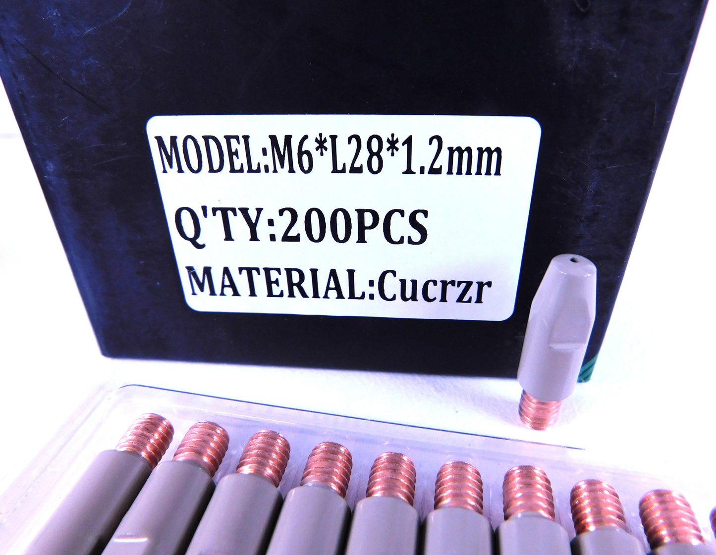 1.2mm M6x8 Binzel Style Ceramic Coated MIG Tips 200Pcs CUCRZR