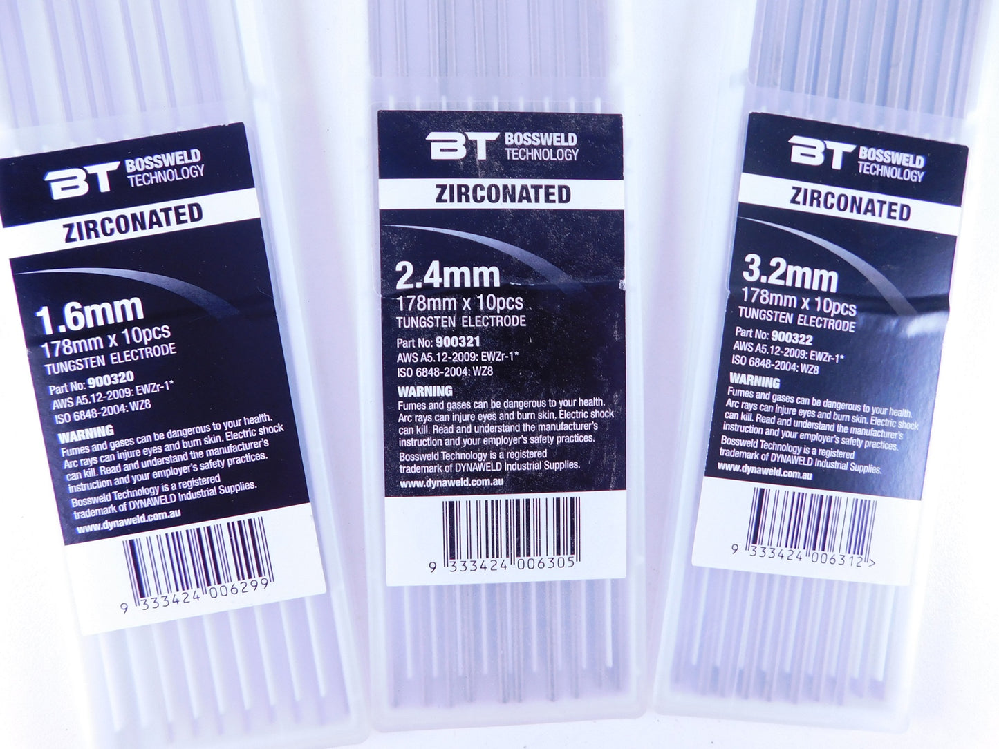 1.6mm WZ8 0.8% Zirconia White Tip Tungsten Electrodes AC Only