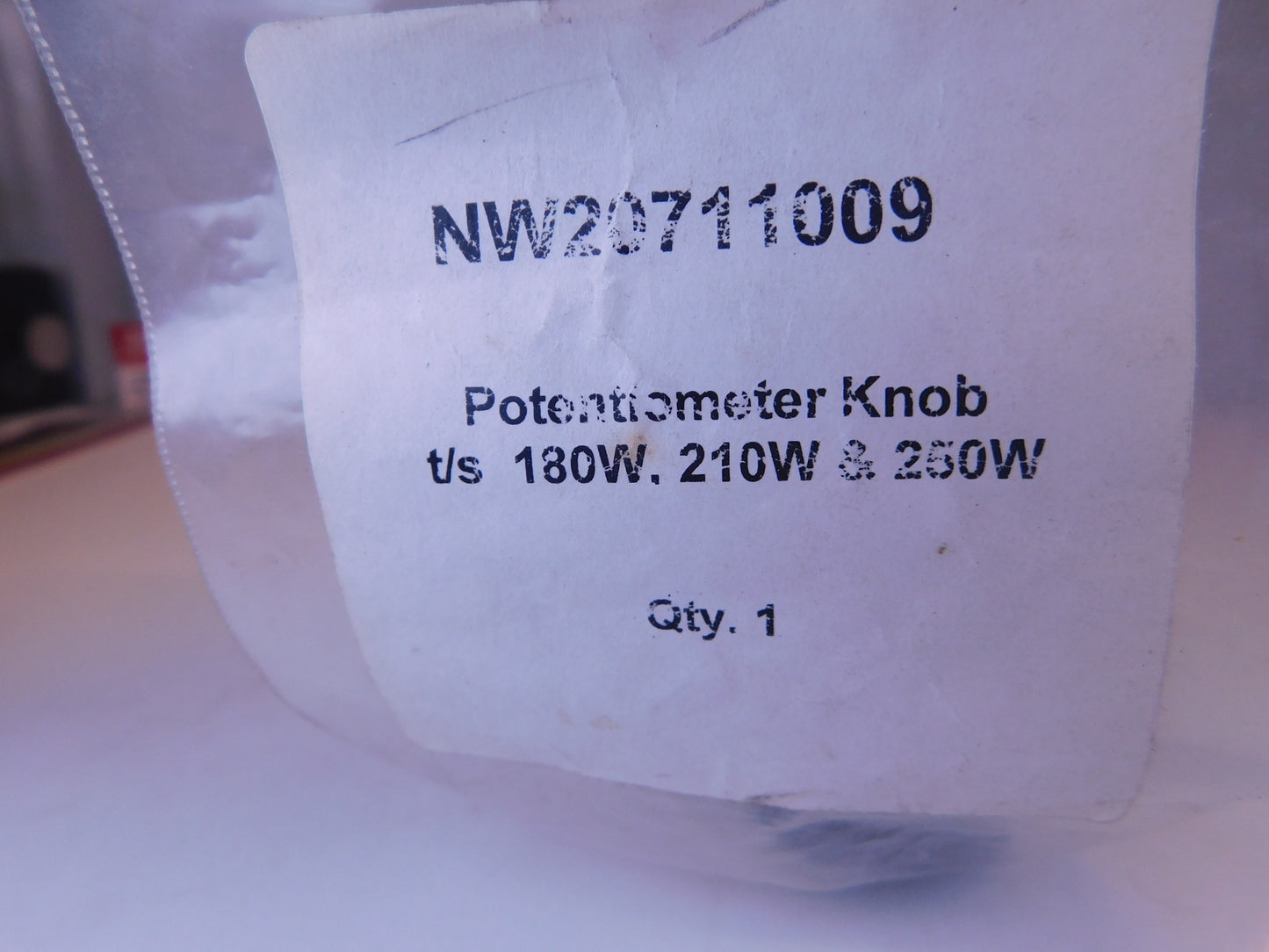 Potentiometer Knob 180W, 210W & 250W NW20711009