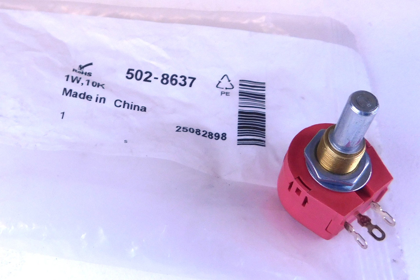 Potentiometer 1W, 10K 1 Turn 502-8637