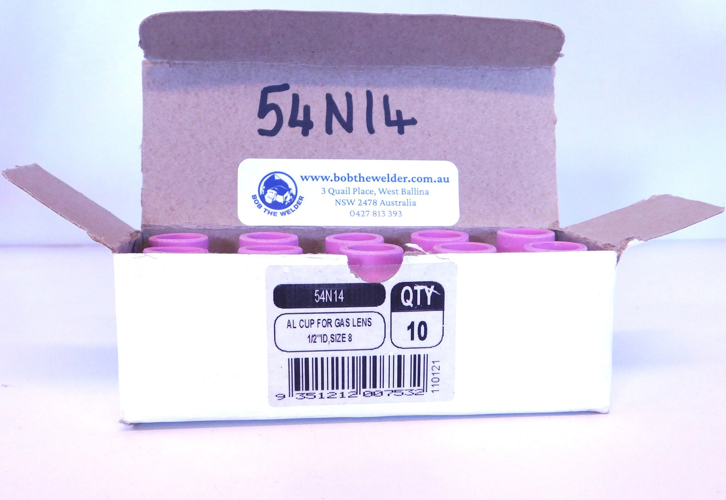 #8-54N14 Gas Lens WP-17.18.26 Alumina Ceramic Cups-Nozzles 10Pcs