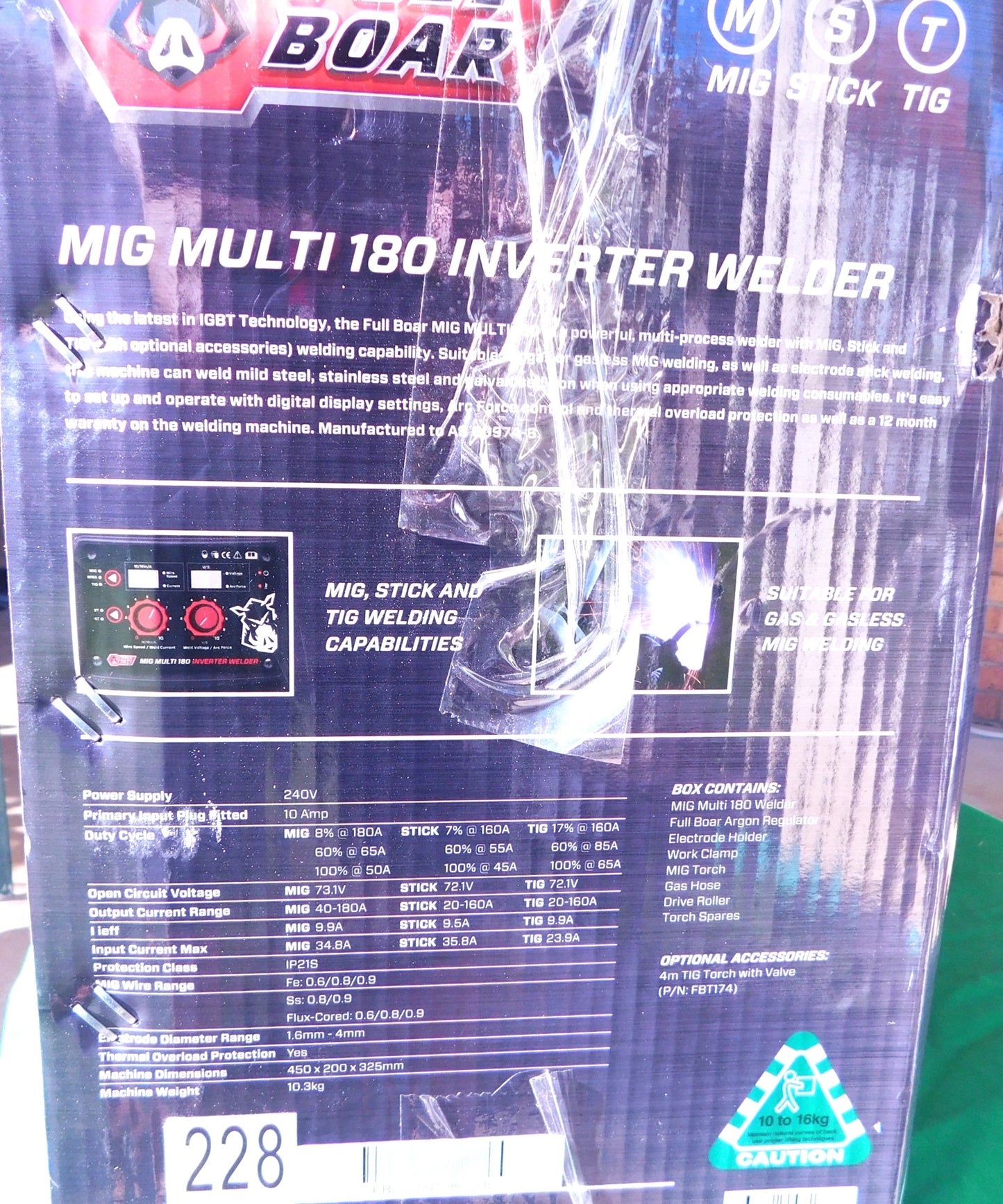 Full Boar 180A MST Inverter Mig Welder - Factory Refurbished