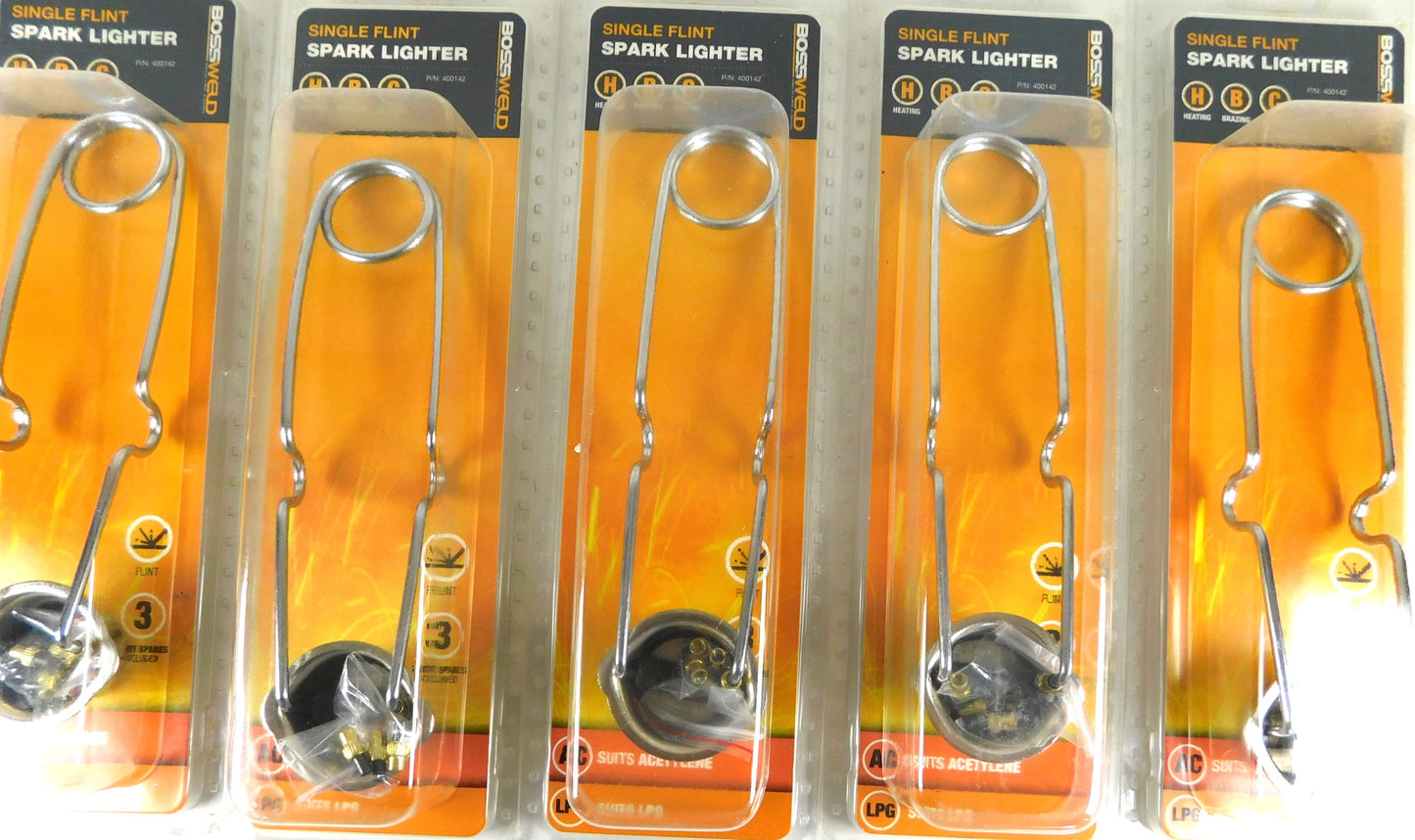SPARK LIGHTER/Gas Spark Lighters - SINGLE FLINT 400142 x 5Pcs