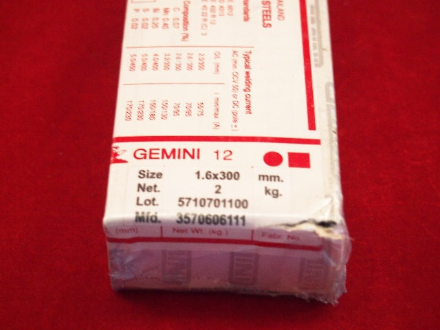 2.0mm 2.0Kg GEMINI 12 GP Welding Rods 100011 x 4 Packets – Bob The Welder