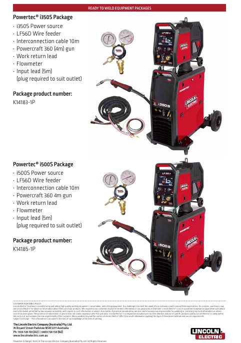 Lincoln Powertec i350S Package Part No: K14183-1P
