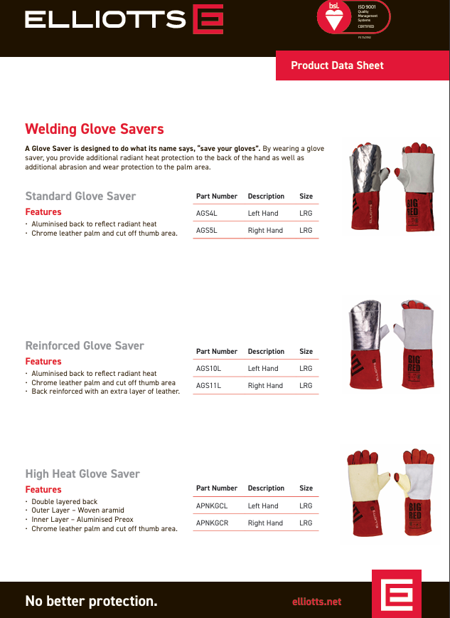 Glove Saver LEFT High Heat Glove Saver APNKGCL