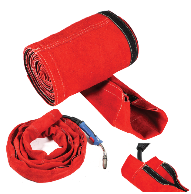 Cable Cover 4.0mtr 200mm RED Grain Leather  CCBR40200