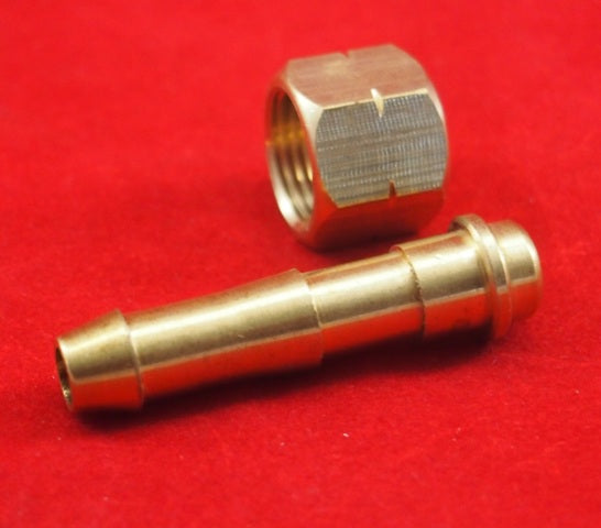 Gas Hose Fittings NUT & Tail 5/8" 18UNF LH & 10mm TAIL (Fuel) 400202+400204