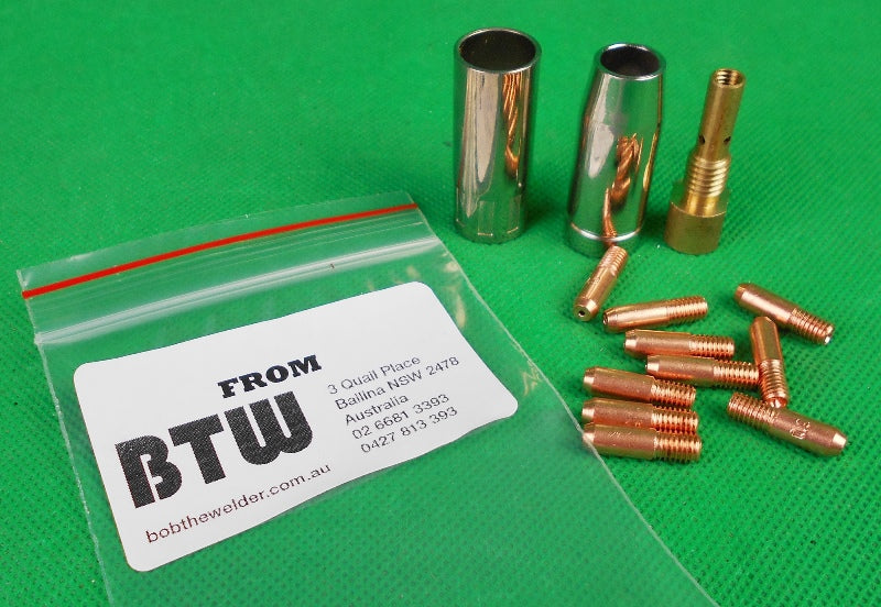 13 Pcs SIP Mig Spares Kit 2 Nozzles 10 Tips 1 Tip Holder
