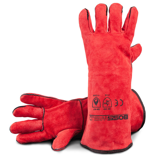Left Handed Welding Gloves Red Large 10Pairs 