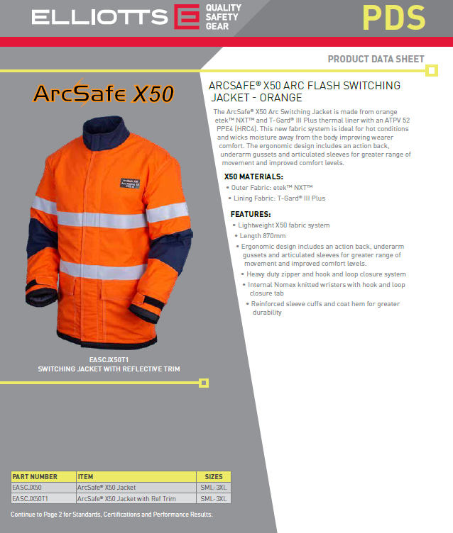 ArcSafe X50 Arc Flash Switching Jacket with Reflective Trim Lge (MTO)