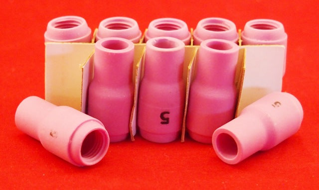 #5 TIG Gas Cups WP-9.20.24.25 13N09 Alumina Ceramic Cups-Nozzles 10Pc