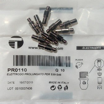 S25-S25K-S30-S54 Long Electrode PR0106 (Qty 10) Plasma Cutter Spares
