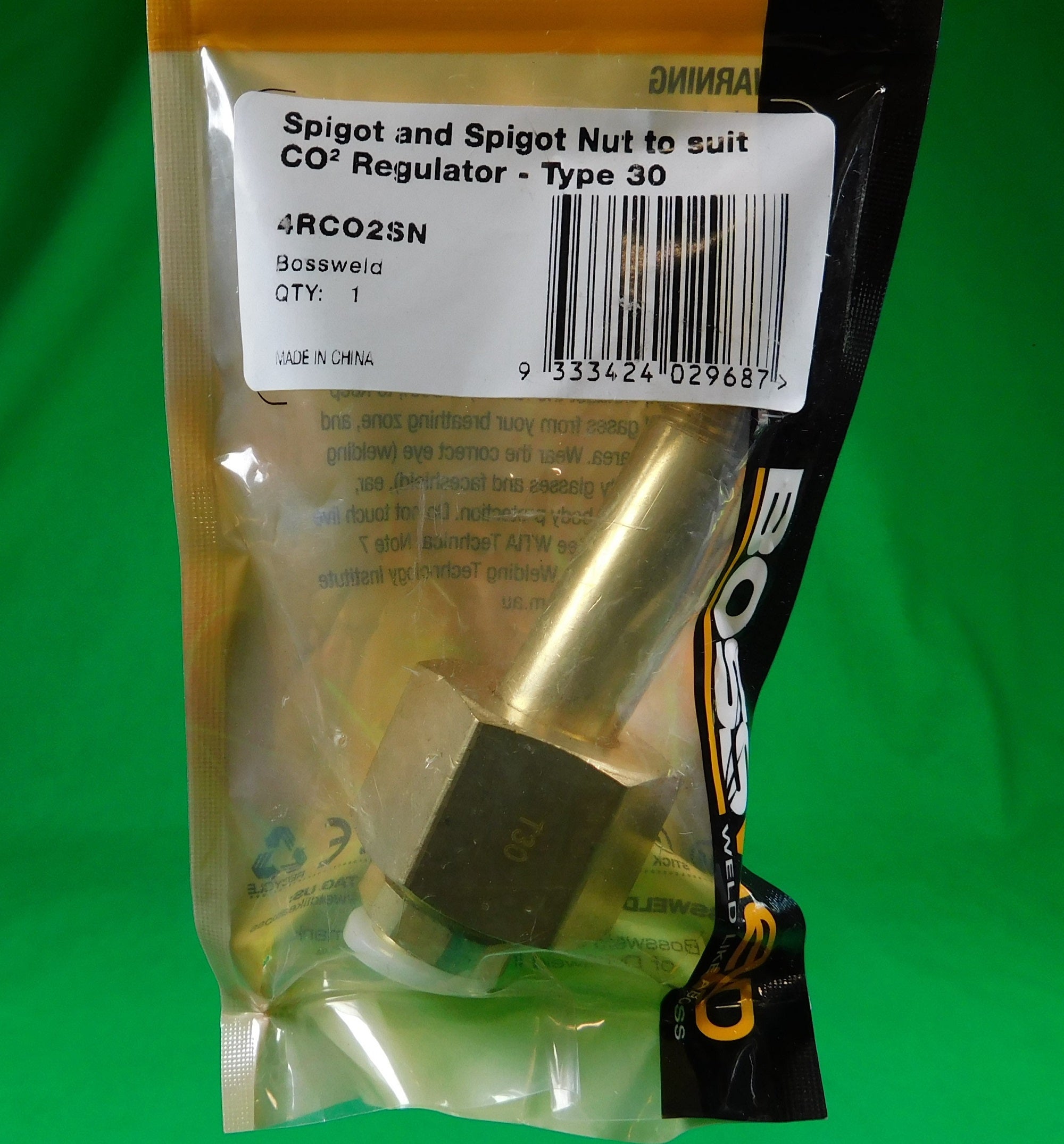 Gas Regulator Nut & Spigot Co2Type 30 Reg Bob The Welder